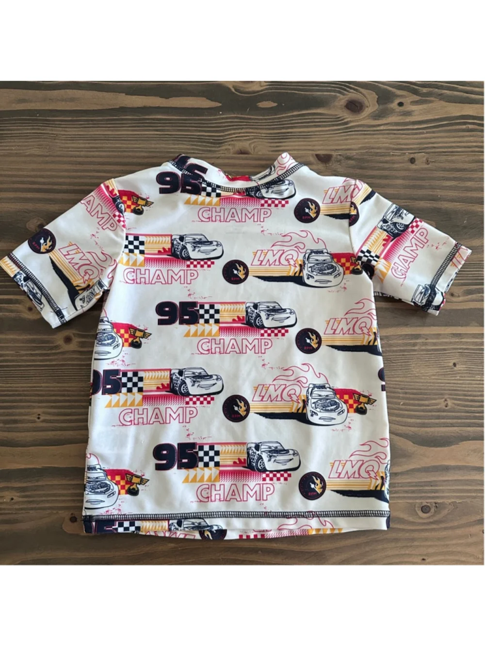 Disney Pixar Cars Rashguard Boys 3T Lightning McQueen Swim Shirt